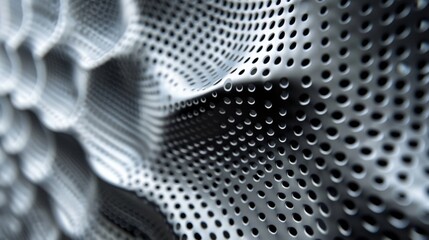 Futuristic Vibe The use of perforated metal in furniture and accents such as cabinets shelves and light fixtures creates a futuristic and avantgarde vibe making for a bold and daring .