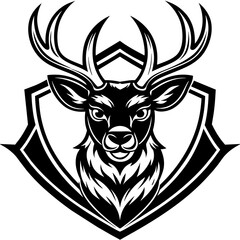 head of a deer mascot,deer silhouette,vector,icon,svg,characters,Holiday t shirt,black deer face drawn trendy logo Vector illustration,deer on a white background,eps,png