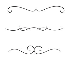 Ornate frame elements. Vintage and filigree decoration. Ornament frames and scroll swirls element. Filigree divider wedding Invitation. Calligraphic xmas curl and swirly line. christmas divider.