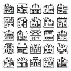 Set of house icon vector