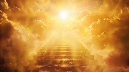 Fototapeta premium A path leading to a radiant heavenly city