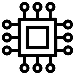 Fototapeta na wymiar microchip icon, simple vector design