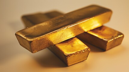 Three gold bars are stacked on top of each other