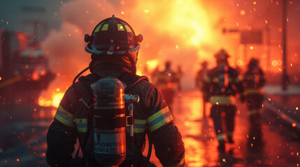 Fototapeta premium firefighter brotherhood