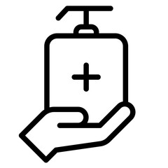 hand with pump bottle icon