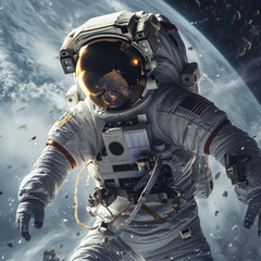 Astronaut Floating in Space

 - obrazy, fototapety, plakaty