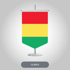 Guinea table flag icon isolated on light grey background.
