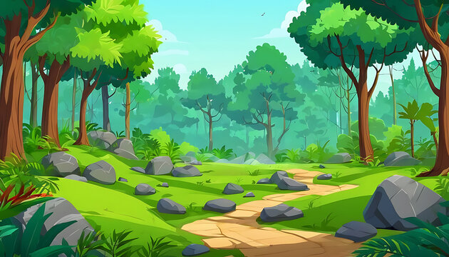 Forest cartoon background image