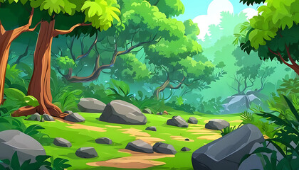 Forest cartoon background image