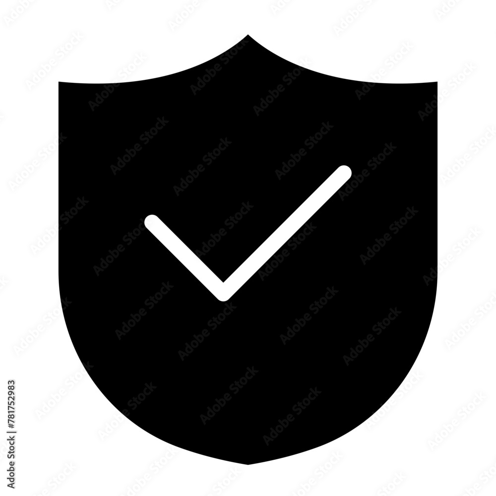 Wall mural shield with checkmark icon