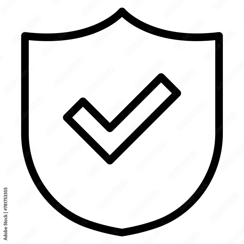 Poster shield with checkmark icon