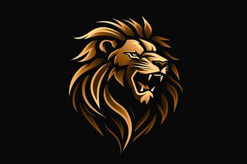 Majestic lion silhouette, symbolizing courage and leadership, captured in a bold and striking logo.