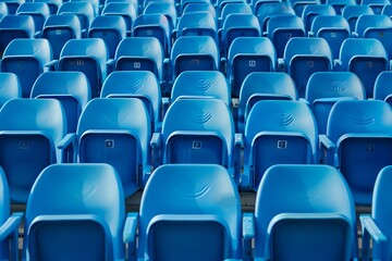 Blue seats on tribune