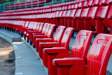 Obraz premium Red tribune seats on stadium