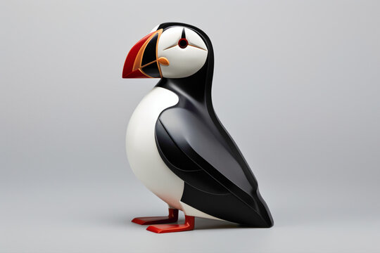 Playful puffin icon, with its charming appearance and distinctive markings, symbolizing adaptability and resilience.