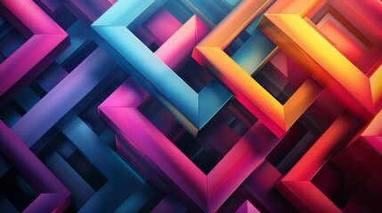Abstract Geometric Backgrounds: A 3D vector illustration of a colorful abstract background - obrazy, fototapety, plakaty