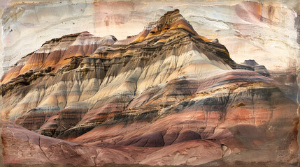 Colorful Rock Formations and Natural Desert Cliffs Rainbow mountains displaying colorful pattern