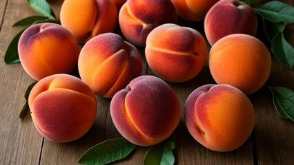  Fresh ripe peaches ready for a summer feast