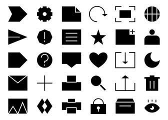 Collection of Simple Web Icons. Modern Vector for Applications, Computers. Isolated Design on White Background