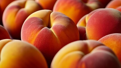 Vibrant peaches in a closeup shot