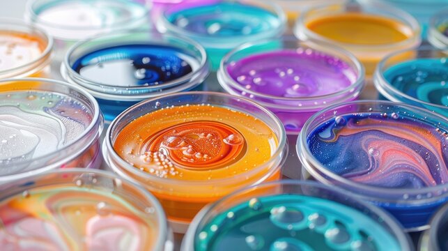 Abstract patterns formed in petri dishes