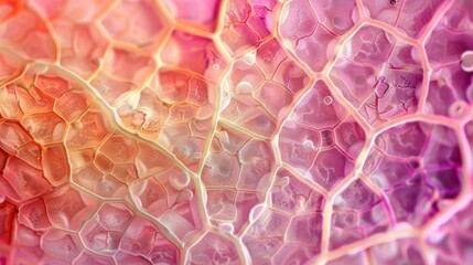 A microscopic image of a flower petal showing the intricate network of fungal hyphae that has infiltrated its tissues. - obrazy, fototapety, plakaty
