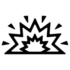 explosion icon, simple vector design