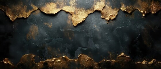 Wall With Gold Textures. Illustration On The Theme Of Textures And Surfaces.  Generative AI - obrazy, fototapety, plakaty