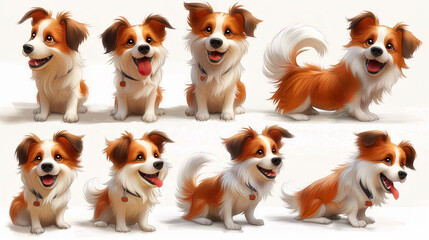 Pet small dog.  Illustration On The Theme Of Pets, Cartoons And Comics.  Generative AI