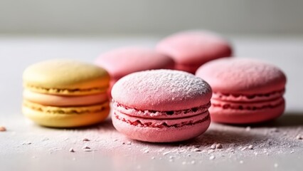 Obraz premium Deliciously colorful macarons ready to be savored