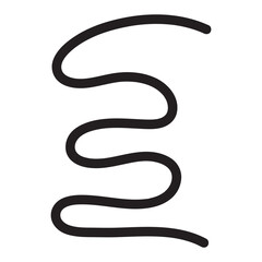 Hand drawn doodle decorative collection of squiggly lines isolated. swirly line doodle.