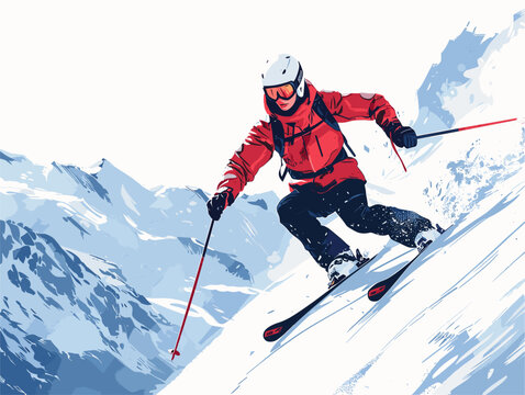 Exhilarating Winter Escapade: A Skier's Delight Amidst Snowy Slopes