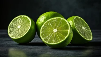 Foto op Plexiglas  Fresh lime slices ready to zest © vivekFx