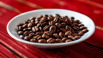 Fototapeta premium Aromatic coffee beans in a bowl ready for a brew