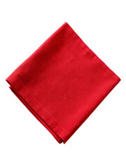 Red napkin isolated on transparent background