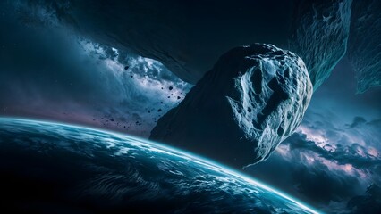 Asteroid Impact Poster: Stunning Art Depicting Cosmic Catastrophe