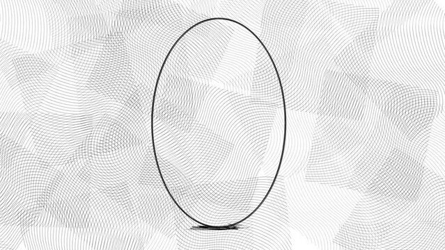 The striped ribbed background features an egg-shaped frame. You can place a logo or words inside the object.