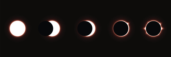 Solar Eclipse Illustration background. Total solar eclipse vector illustration - obrazy, fototapety, plakaty