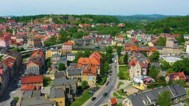 Panorama Street Houses Klodzko Aerial View Poland