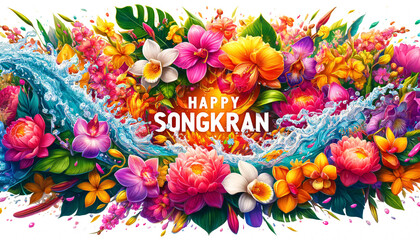 Splash of Songkran: Flowerful Water Festivities