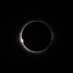 2024 Solar Eclipse Partial Phase in with High Detail of Prominences during Bailey's Beads and...