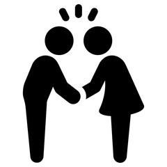 hand in hand icon, simple vector design