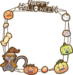 Fototapeta premium Halloween frame on transparent background. 