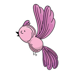 Spring bird. Beautiful and cute colorful bird. Vector of birds for postcards and t-shirts.