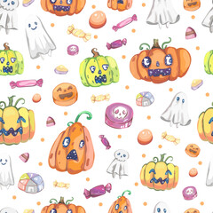 Halloween seamless pattern background.