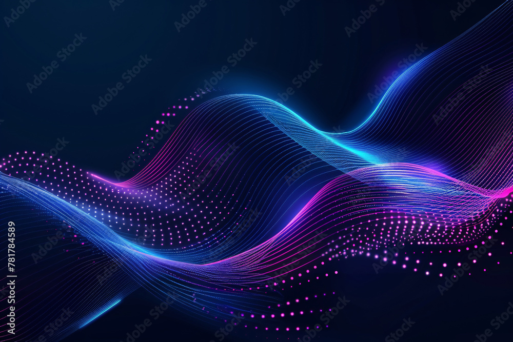 Poster technology data background glowing particles abstract futuristic and technology digital wave particl
