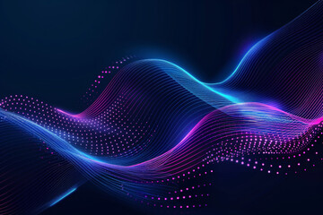 Technology data background glowing particles abstract futuristic and technology digital wave particles glowing background, 3D rendering
