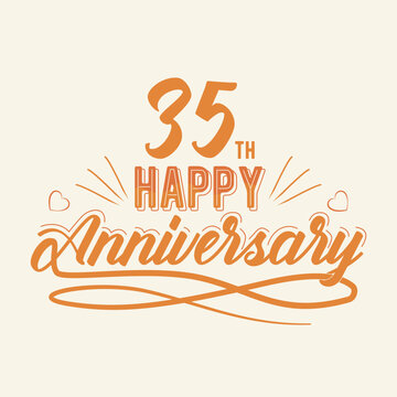 35th Happy Anniversary greeting, Thirty Five Years Anniversary Celebration