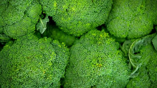 broccoli for the local market, vegetarian life, healthy diet, view from above video, farm to tabel, food market