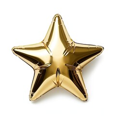 Gold-colored foil air star on a white background